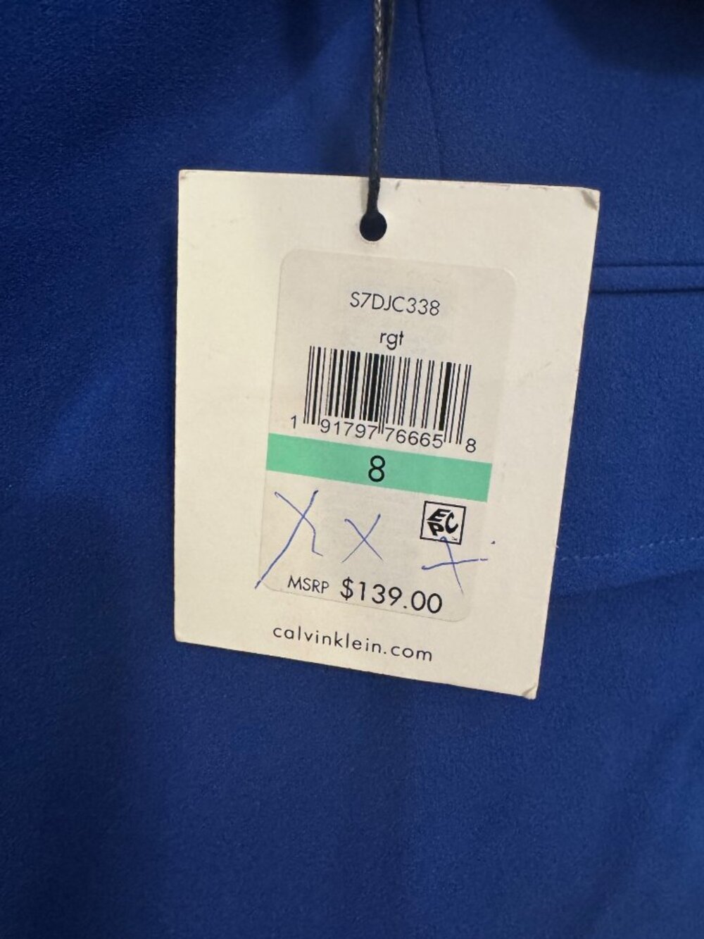 Calvin Klein Womens Royal Blue Zip-Front Blazer Jacket Size 8 NWT - Picture 5 of 7